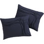 set of 2 twisted navy shams