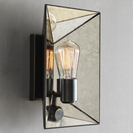 Faceted Mirror Sconce | Wes...