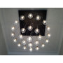 Large Custom Industrial Chandelier with Modern Glass Pendants - Oversize Square