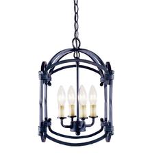 World Imports Hastings Collection 4-Light Outdoor Rust Hanging Lantern-WI6140642 at The Home Depot