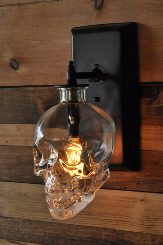 Skull Wall Sconce - Crystal...
