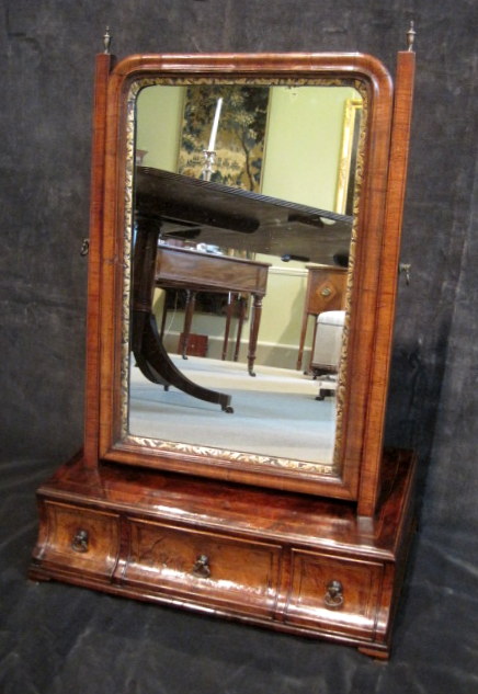 George II Walnut Toilet Mirror