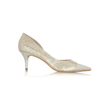 DKNY Paddy glitter-finished leather pumps