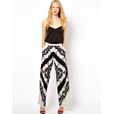 Image 1 of ASOS Wide Leg Trouser In Scarf Print