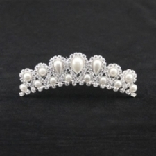Simple Crystal Pearl Bridal Tiara