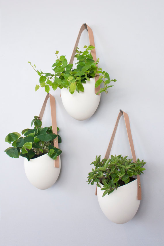 set of 3 porcelain leather ...
