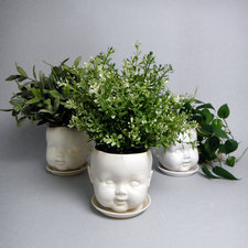 Porcelain Baby doll head planter /or candy dish