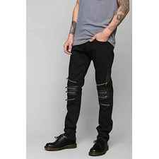 Tripp NYC Knee Zip Black Skinny Jean - Urban Outfitters