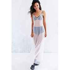 Band Of Gypsies Point DEsprit Sheer Mesh Maxi Slip - Urban Outfitters