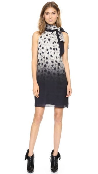 Milly Camellia Tie Neck Dress
