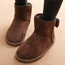 Heel datar Suede Wanita Salju Boots Ankle Boots