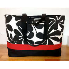 Extra Large Beach Bag, Extra Large Tote Bag, Beach Tote,Travel Tote, Weekend Bag, Pool Tote, Black and Red Floral