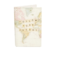 Image 1 of ASOS Passport Holder With Follow Your Dreams Map Print
