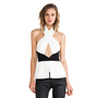 AQ/AQ Karlie Bodysuit in Cream & Black | REVOLVE