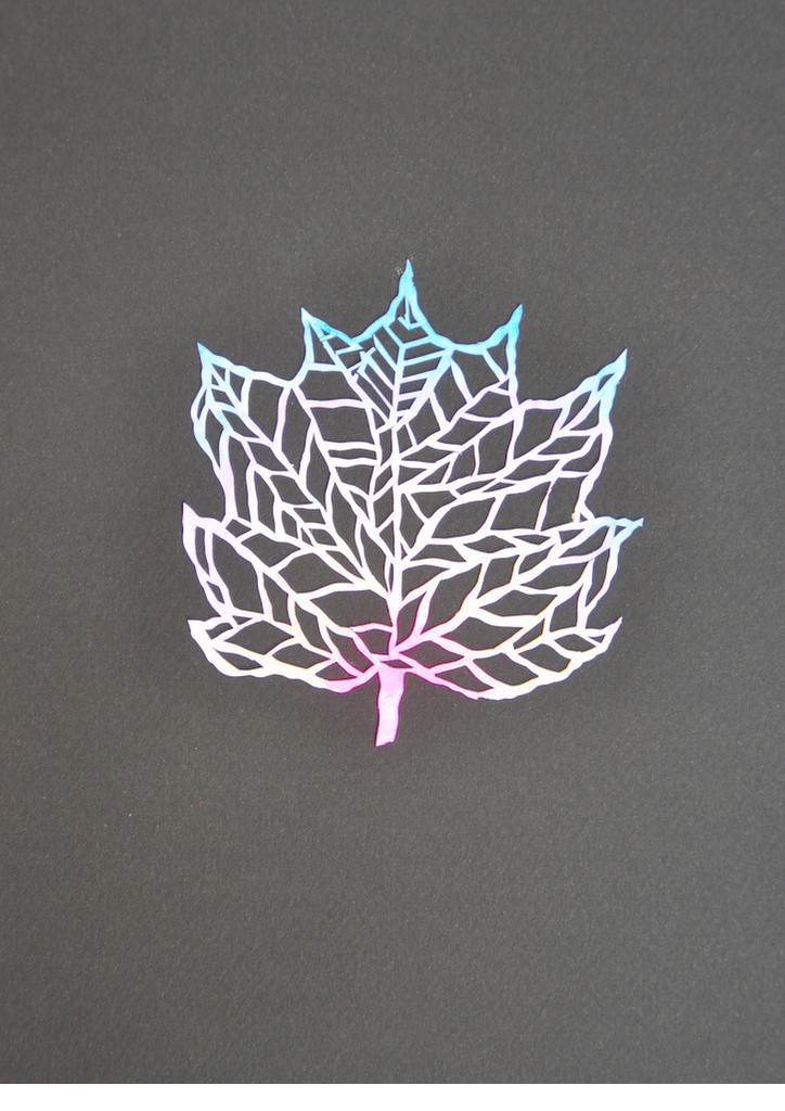 Paper Cut Painted Leaf, Black