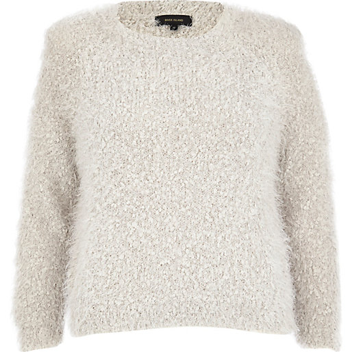 Light grey fluffy sweater