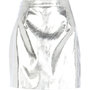 Silver metallic leather-look mini skirt