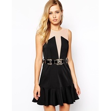 Image 1 of Stylestalker Born To Run Pep Hem Dress With Belt