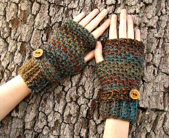 Crocheted Fingerless Gloves...