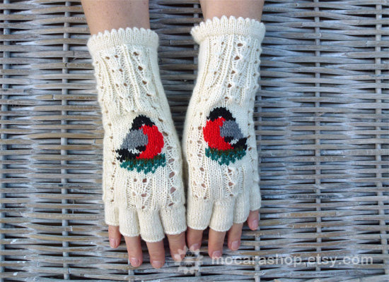 Fingerless Gloves, Soft, Wh...