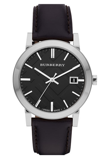 Burberry Check Stamped Roun...