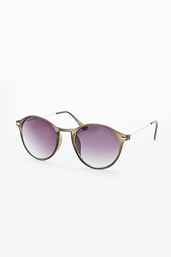 Round Frosted Frame Sunglas...