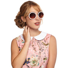 The Music Seen Sunglasses in White - White, Solid, Casual, Beach/Resort, Nautical, Boho, Urban, Mod, Festival, Spring, Summer, Vintage Inspired, 60s, 70s, Variation