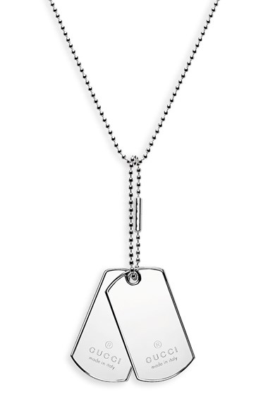Gucci Silver Dog Tag Neckla...