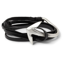 Miansai Half-Cuff Metal and Leather Wrap Bracelet