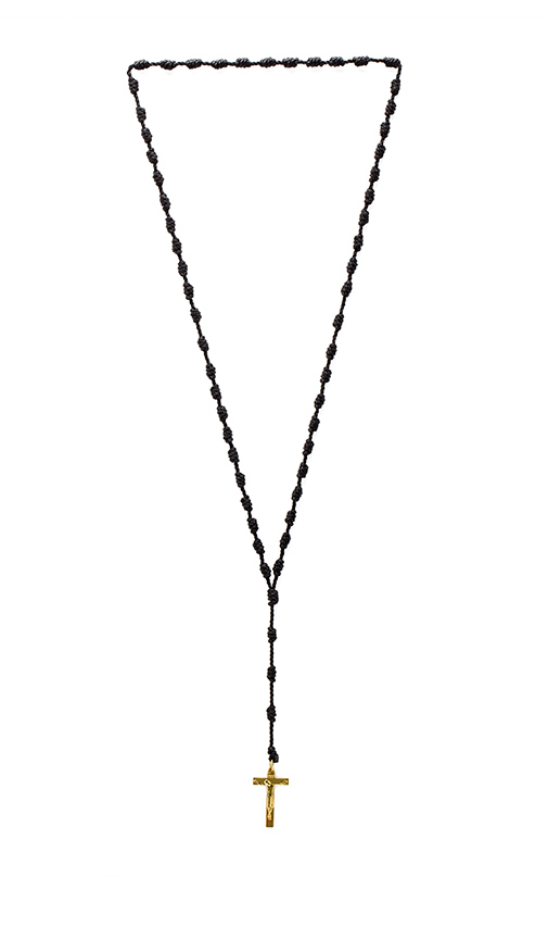 Black Scale Rosario Necklac...