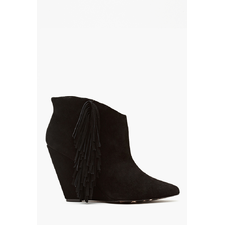 Ziah Fringe Boot - Black Suede in Sale at Nasty Gal