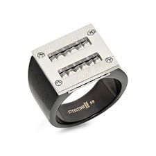 The Razor Ring in Black & Steel