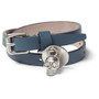 Alexander McQueen Metal Skull and Leather Bracelet