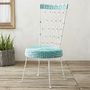 Fish High Back Harlequin Chair Turquoise Seat White Back