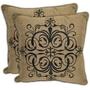 Hampton Bay Bark Textured Medallion Outdoor Throw Pillow (2-Pack)-7675-02458300 at The Home Depot