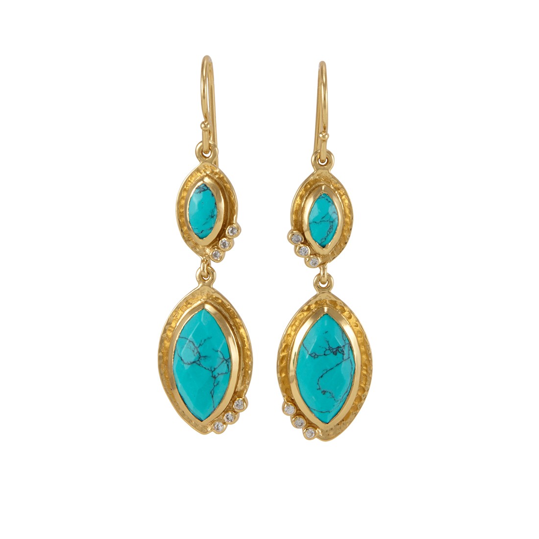 Serena Earrings Gold Turquo...