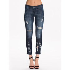 Destroyed Skinny Jeans - Notion 1.3 - Dark Blue - Jeans - Clothing - Women - Nelly.com