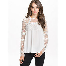 Lace Trimmed Blouse - Notion 1.3 - White - Blouses & Shirts - Clothing - Women - Nelly.com