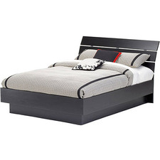 Laguna Full Platform Bed With Headboard, Black Woodgrain: Furniture : Walmart.com