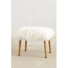 Luxe Fur Stool - anthropologie.com