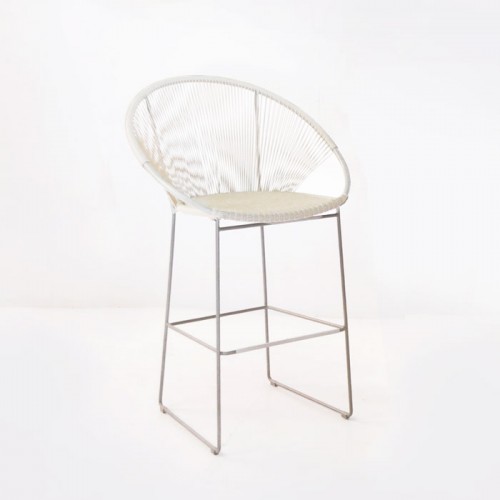 white outdoor bar stool