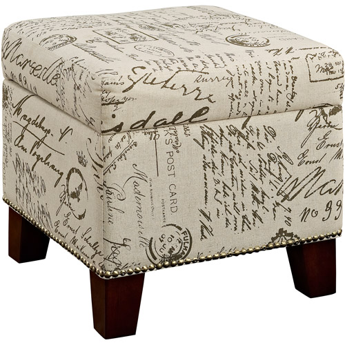 Blake Script Cube Ottoman -...