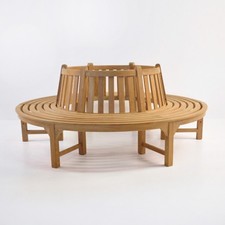 teak outdoor bench wrap around