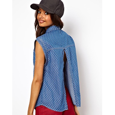 Image 1 of ASOS Kimono Shirt with Slash Back in Spot