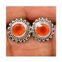 Awesome 925 sterling silver Gemstone Faceted Carnelian Stud