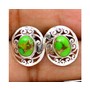 Handmade 925 sterling silver Gemstone Green Copper Turquoise Stud