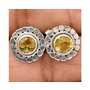 Handmade 925 sterling silver Gemstone Citrine Stud