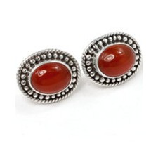 Unique 925 sterling silver Gemstone Carnelian Stud