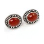 Unique 925 sterling silver Gemstone Carnelian Stud