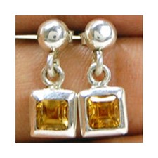 Unique 925 sterling silver Gemstone Citrine Stud